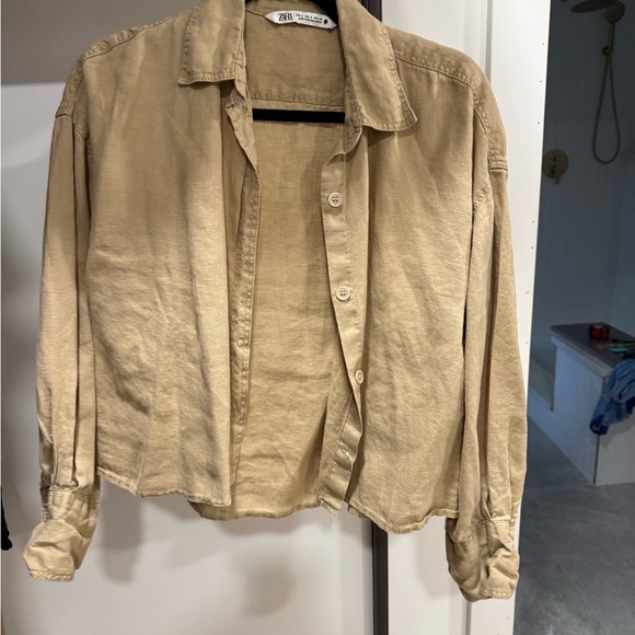 Zara Tops - Zara Light Tan Casual Shirt